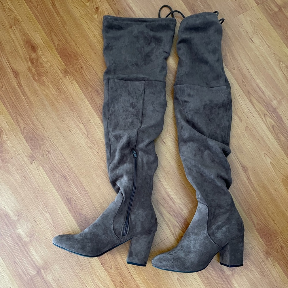 Over the Knee dark brown Suede boots